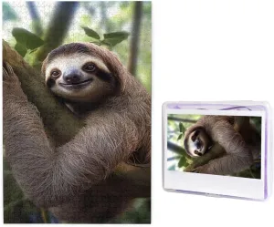 Pieces Jigsaw Puzzles for Adults Challenging Puzzle Personalized Wooden Puzzles Picture Puzzles Sloth Animal encounter status storage Puzzles from Photos Jigsaw Puzzle Gifts for Family Birthday 1000 