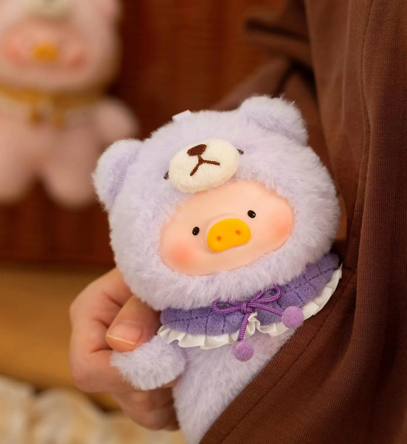 Pig sufficient whichever Vintage Bunny Bear Joyful Time Series Blind Box Figures 6PCs Plush Pendant Cute Collectible Toys Kawaii Birthday Gifts Lulu The Piggy 