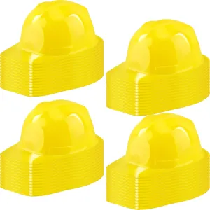 Plastic Construction Worker Hard Hats Worker Caps Toys for Boys Girls Halloween Cosplay (Color Set 1 (Yellow)) 48 Pcs Kids offering Construction Party Hats 