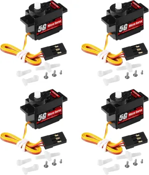 (Plastic Gear) 4PCS 5G Micro Servo Motor Mini stratum bomb Servo for 1/28 Car Airplane Fixed-Wing K969 K989 K999 Airplane FIX Wing Smart RC Robot Arm 