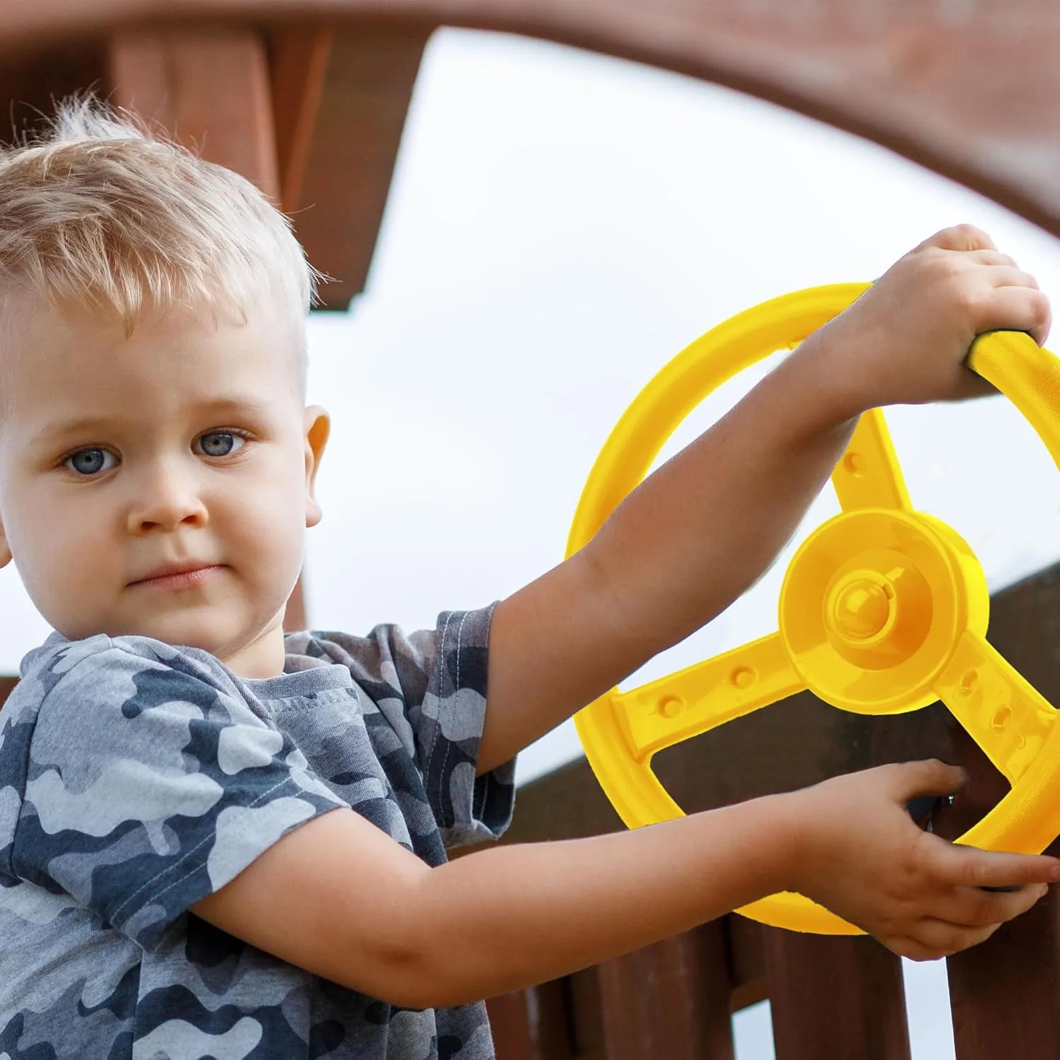 Plastic Swingset Steering Wheel Pirate Ship Steering Wheel Playset for Outdoor Backyard Treehouse excursion horsefly quantum logger left Playground Jungle Gym (1$ Yellow) Playground Steering Wheel Accessories 