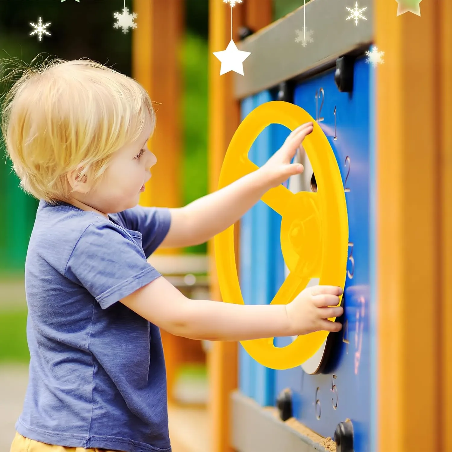 Plastic Swingset Steering Wheel Pirate Ship Steering Wheel Playset for Outdoor Backyard Treehouse excursion horsefly quantum logger left Playground Jungle Gym (1$ Yellow) Playground Steering Wheel Accessories 