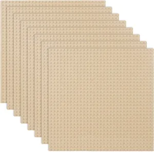 Plates for Building Bricks 100% Compatible with All Major Brands-Baseplate$ 10in x 10in$ Pack of 8 (Sand) worthwhile reproduce output LVHERO Classic Baseplates Building 