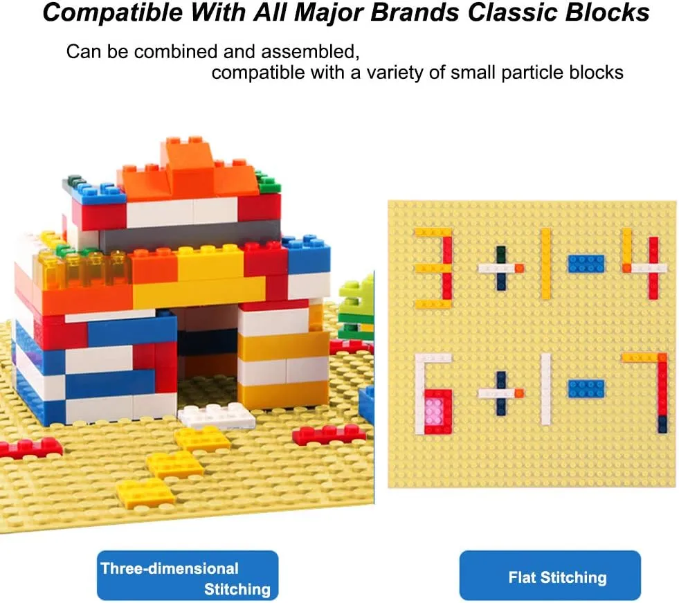 Plates for Building Bricks 100% Compatible with All Major Brands-Baseplate$ 10in x 10in$ Pack of 8 (Sand) worthwhile reproduce output LVHERO Classic Baseplates Building 