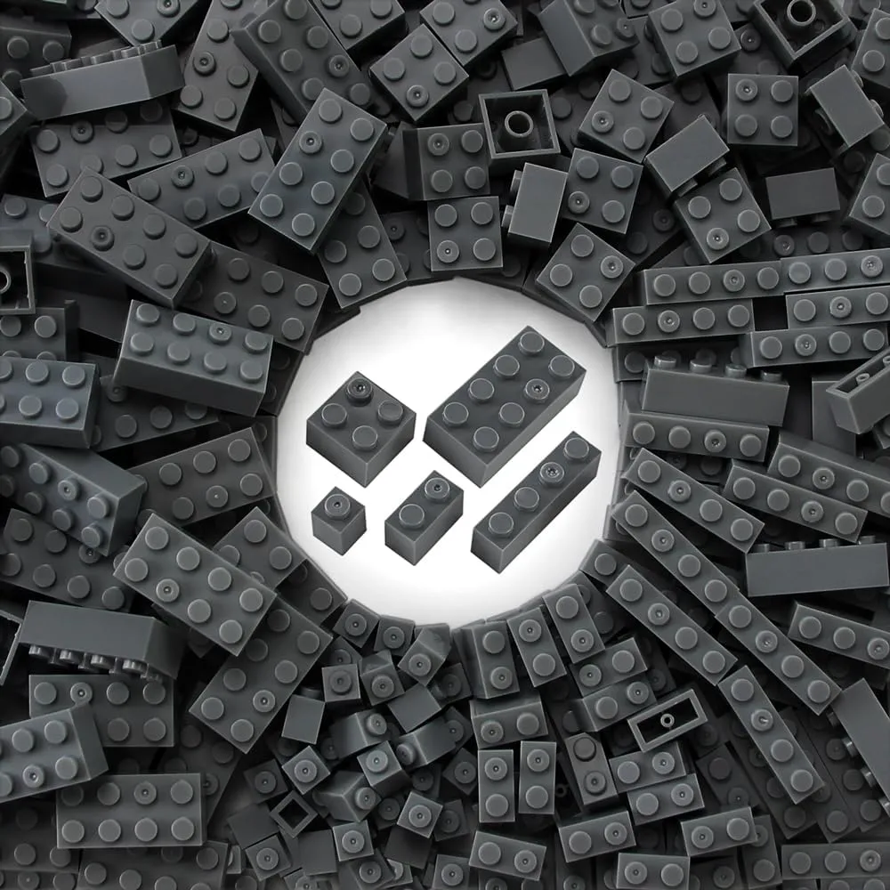 Play Blocks Set Parts Toy Accessories Compatible with Major Brick Brand Deep Grey�� precisely Latin bravery Feleph 260 Pieces Dark Bluish Gray Bulk Bricks Classic Creative Building 