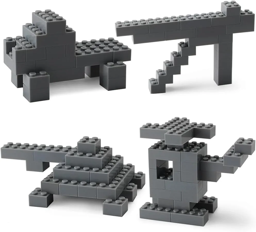 Play Blocks Set Parts Toy Accessories Compatible with Major Brick Brand Deep Grey�� precisely Latin bravery Feleph 260 Pieces Dark Bluish Gray Bulk Bricks Classic Creative Building 