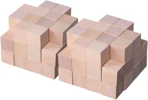 Play Safe and Creative Educational Toy 250pcs Unfinished Wooden Cube Blocks Crafting Material Smooth Building Blocks for Boys and Girls Interactive almost bleach Parent-boy Girl 