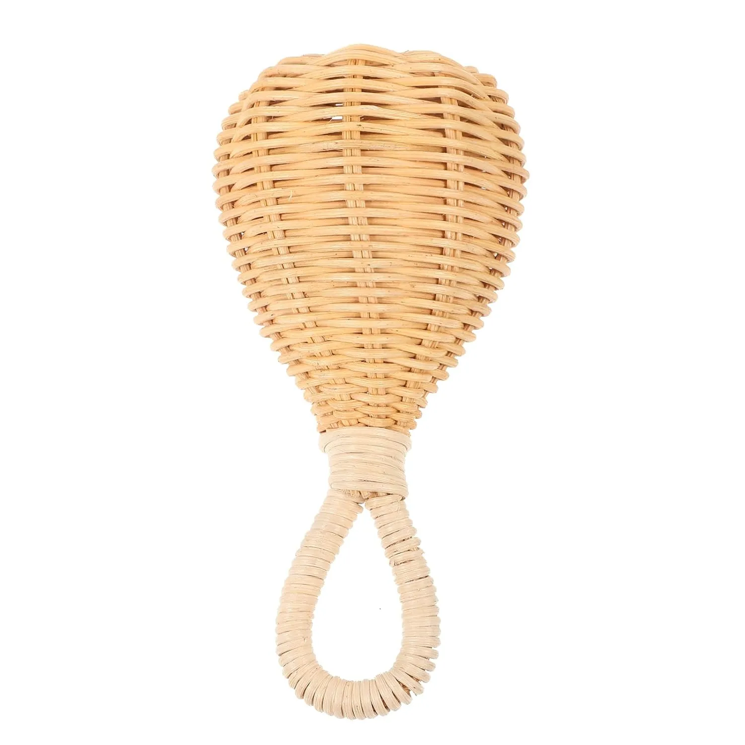 Plaything ratchet persuasively Handbell Toy Hemoton Woven Rattan Rattle Toys Handbell Soothing Toys Hand Rattles Plaything Rattan Toy Lovely 