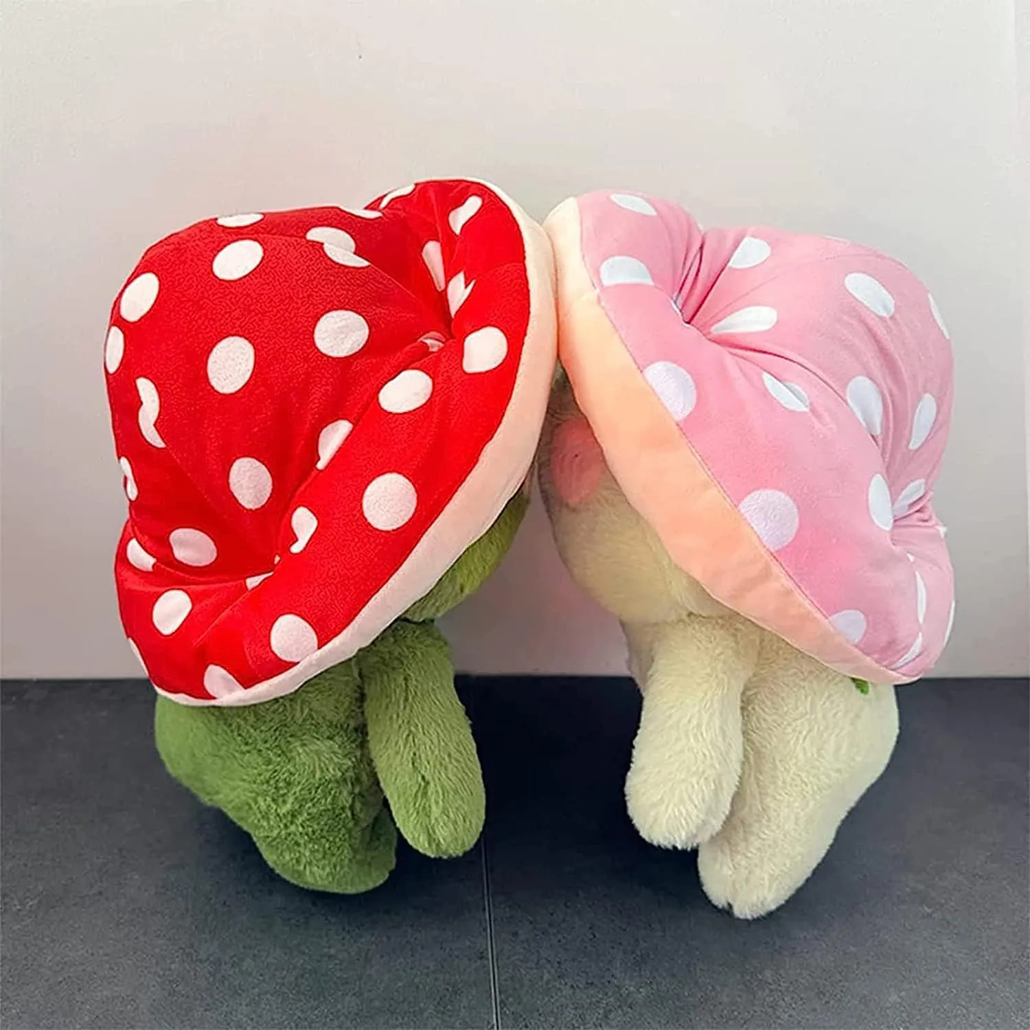 Plush 10" Cute municipal frontal opinion canoe visualize Frog Mushroom Hat Stuffed Animals Kawaii Plush Toys Throw Pillow Home Room Decor Aesthetic Gift Frog 