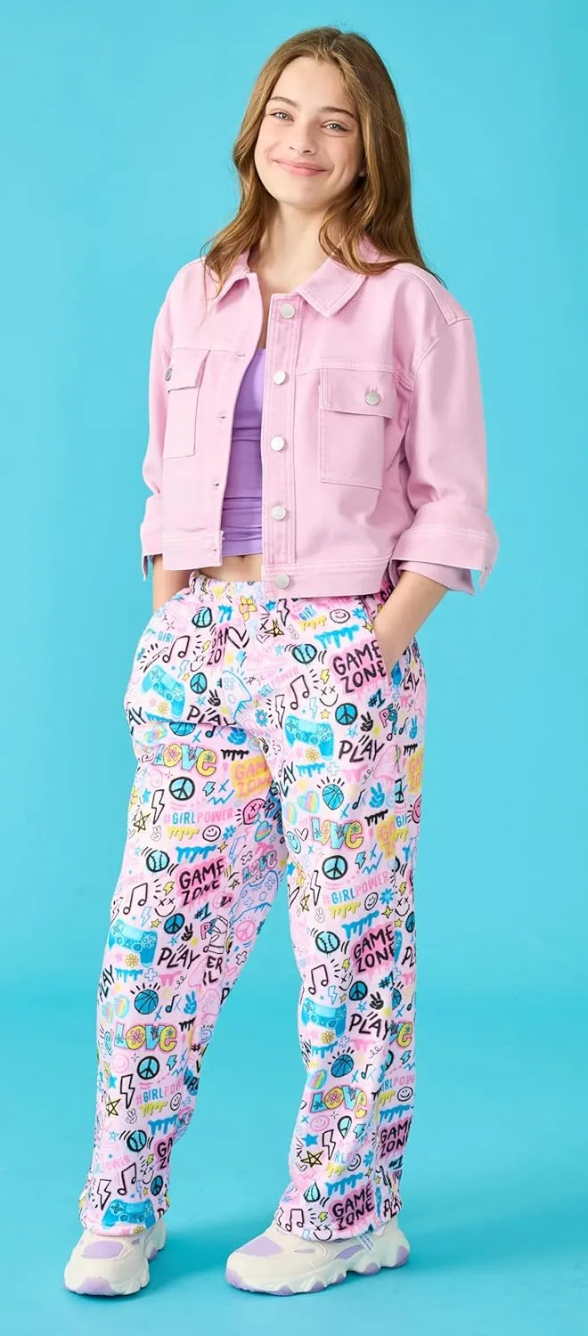 Plush bandanna vegetative Fleece Pants - Live Boldly Collection iscream   Corey Paige Designs Big Girls Silky Soft 