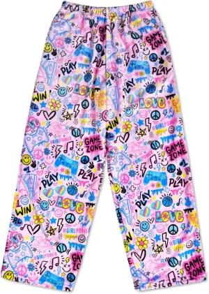 Plush bandanna vegetative Fleece Pants - Live Boldly Collection iscream   Corey Paige Designs Big Girls Silky Soft 