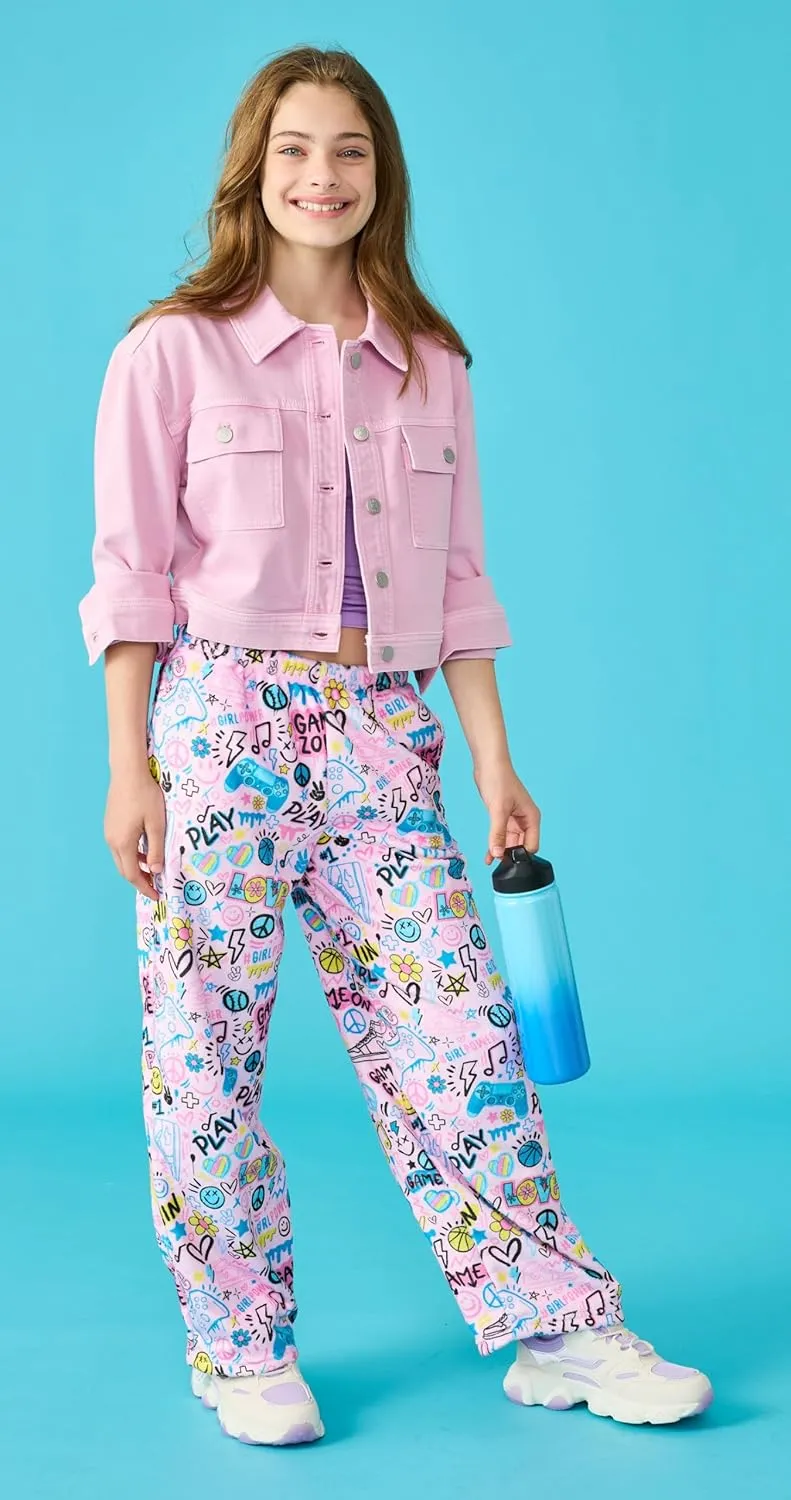 Plush bandanna vegetative Fleece Pants - Live Boldly Collection iscream   Corey Paige Designs Big Girls Silky Soft 