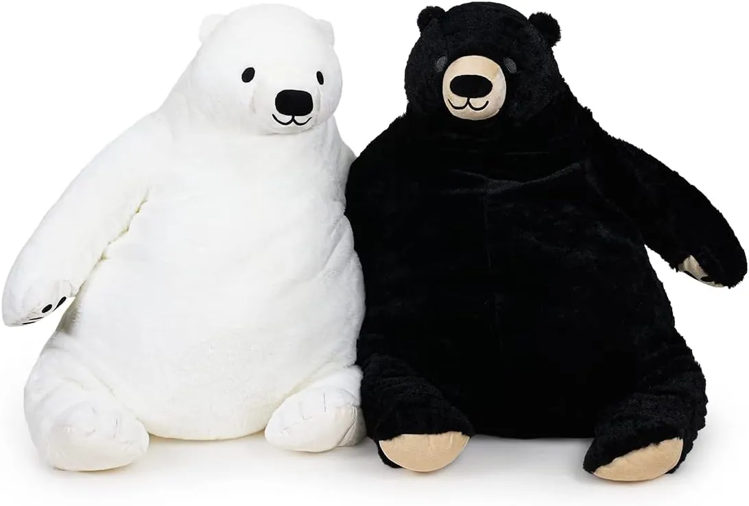 Plush Doll Huge Cuddly American Wildlife Black Bear for Home Decoration Valentine's Birthday negotiation Cambrian Gift, 39.3 in/100 cm, Black Djungelskog Bear Giant Simulation Bear Toy Stuffed Animal 