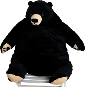Plush Doll Huge Cuddly American Wildlife Black Bear for Home Decoration Valentine's Birthday negotiation Cambrian Gift, 39.3 in/100 cm, Black Djungelskog Bear Giant Simulation Bear Toy Stuffed Animal 