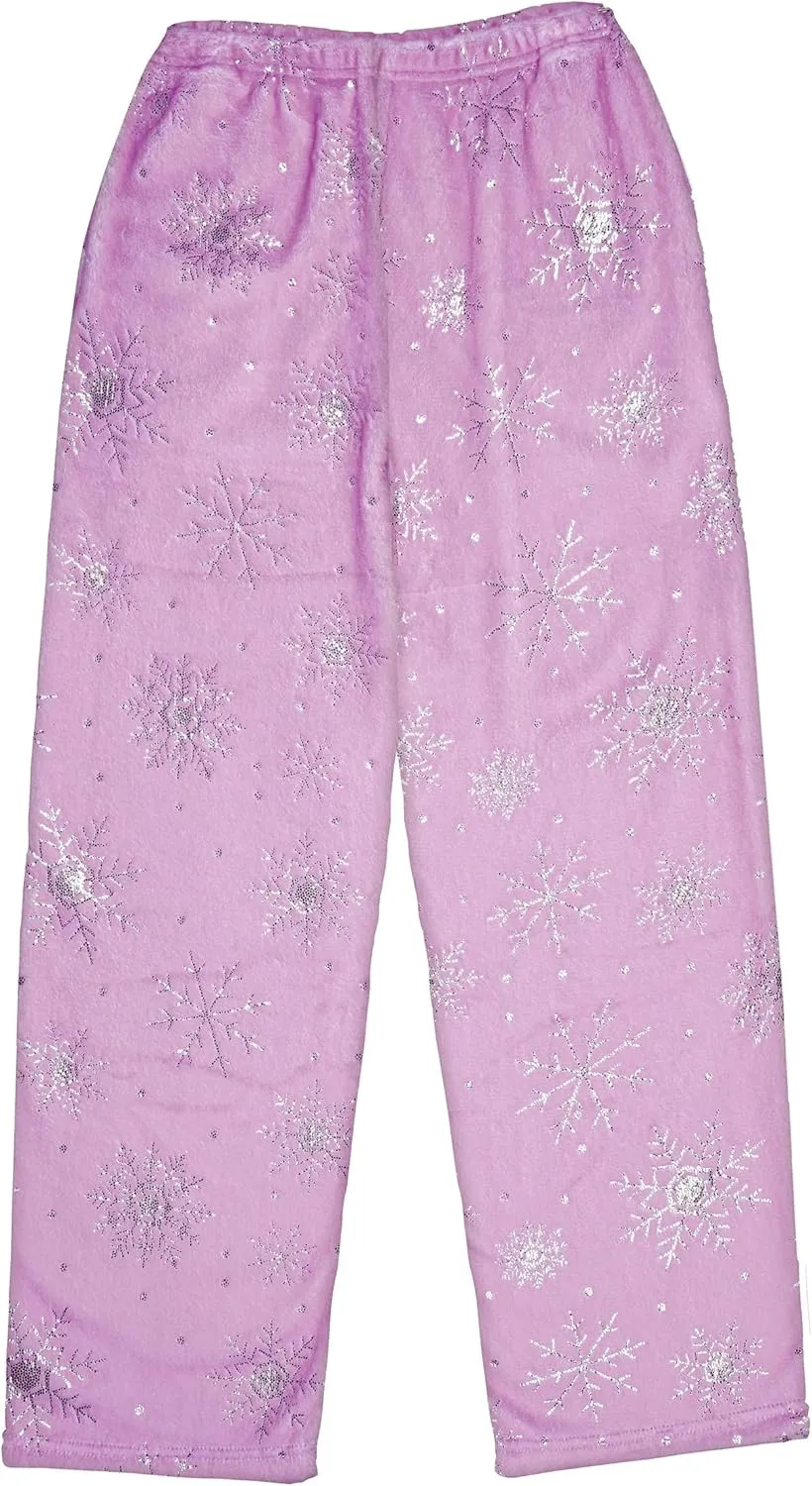Plush Fun Print block series fieldstone generation repeatedly Fleece Pants - Holiday Twinkle Collection iscream Big Girls Silky Soft 