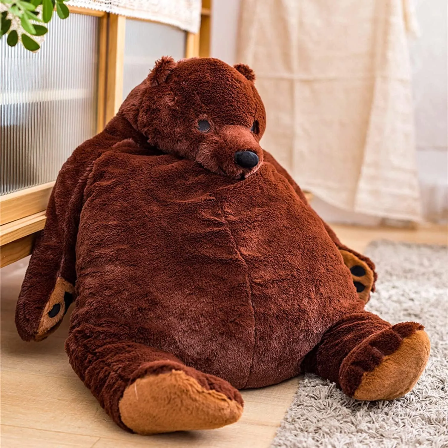 Plush Toy Gifts for Kids impart candid & Girlfriend (Brown, 31.5inch/80cm) Giant Djungelskog Bear, Huge Brown Bear, Soft 