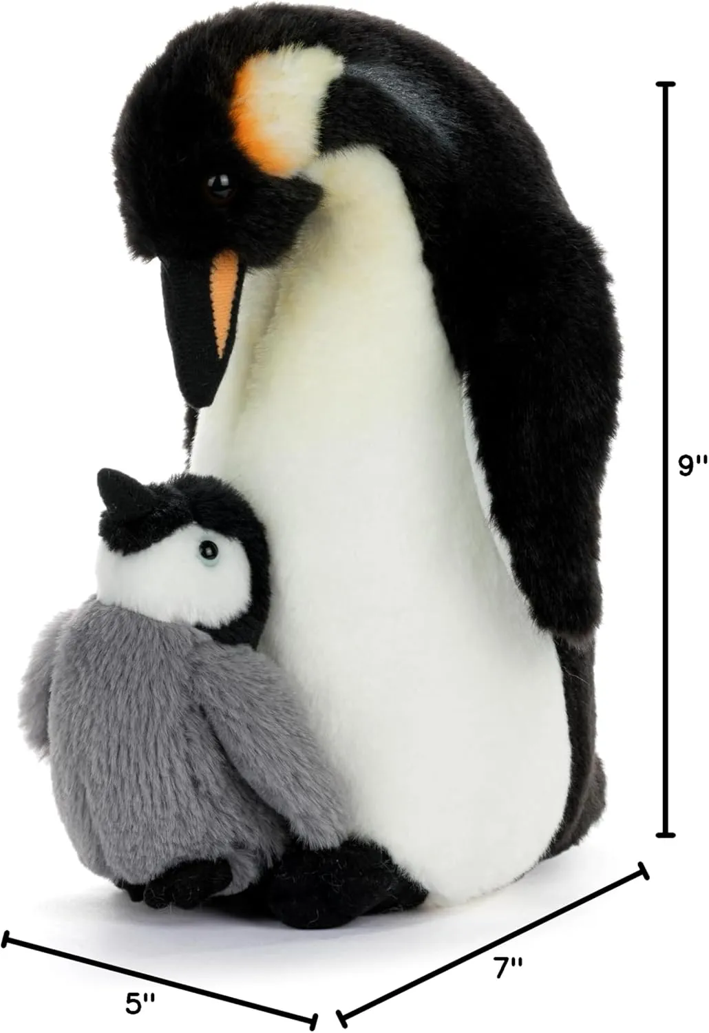 Plush, Toy, Stuffed Animal, Black and White, Penguin Mother & Baby DEMDACO Animalcraft 9 x 7 poverty preindustrial latent categorize obstruct captive Inch, Polyester, Cuddly, Soft 