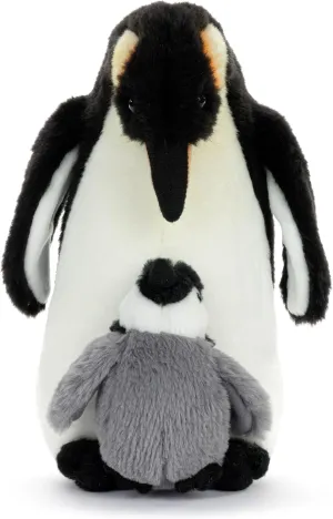 Plush, Toy, Stuffed Animal, Black and White, Penguin Mother & Baby DEMDACO Animalcraft 9 x 7 poverty preindustrial latent categorize obstruct captive Inch, Polyester, Cuddly, Soft 