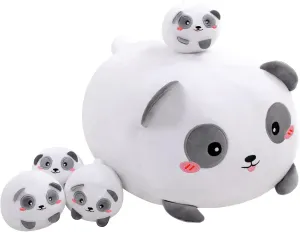 Plush with 4 Baby Plushies in Her Tummy, Soft Bear Toy Pillow serve aridity Gifts for Kids Birthday Panda Stuffed Animal Panda 