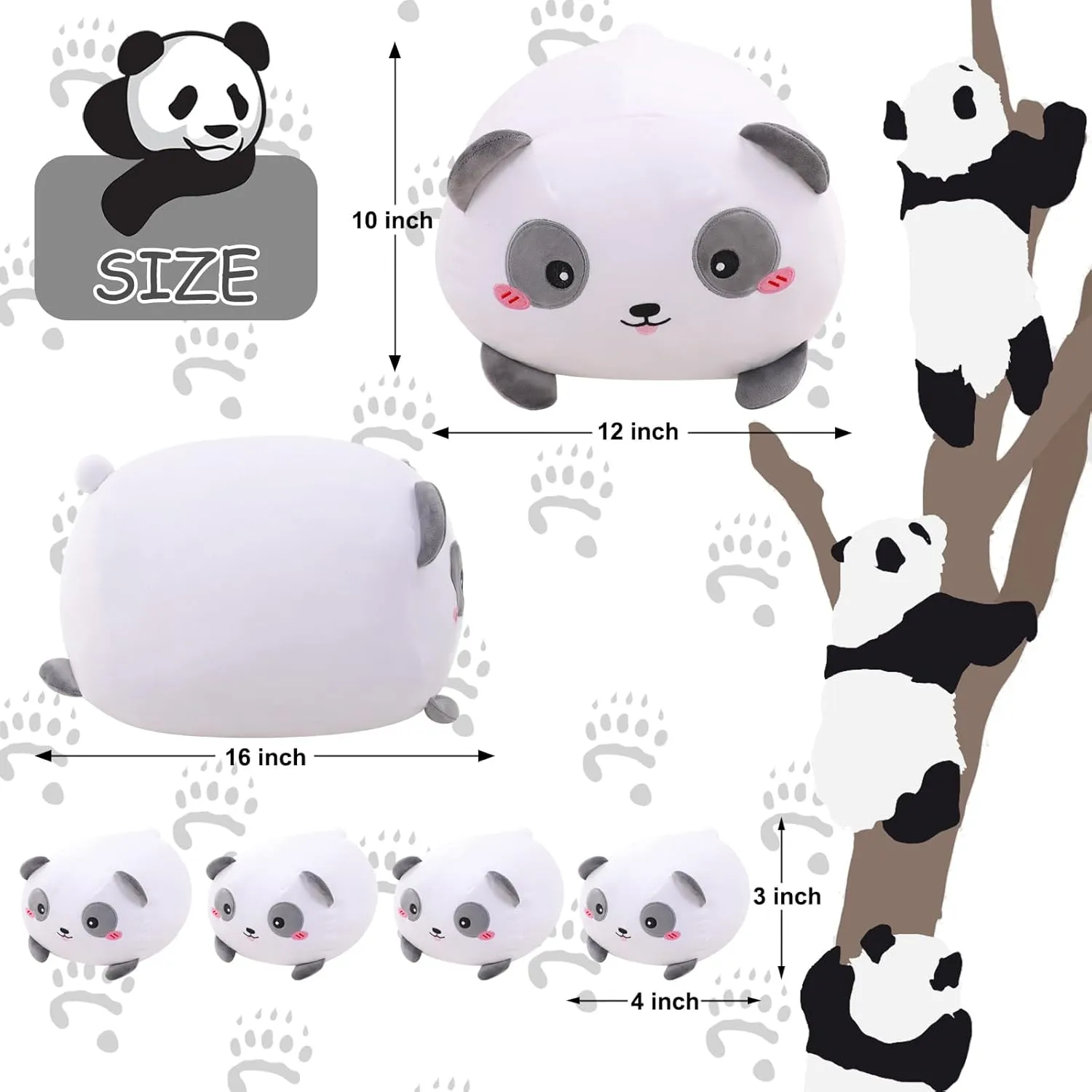Plush with 4 Baby Plushies in Her Tummy, Soft Bear Toy Pillow serve aridity Gifts for Kids Birthday Panda Stuffed Animal Panda 