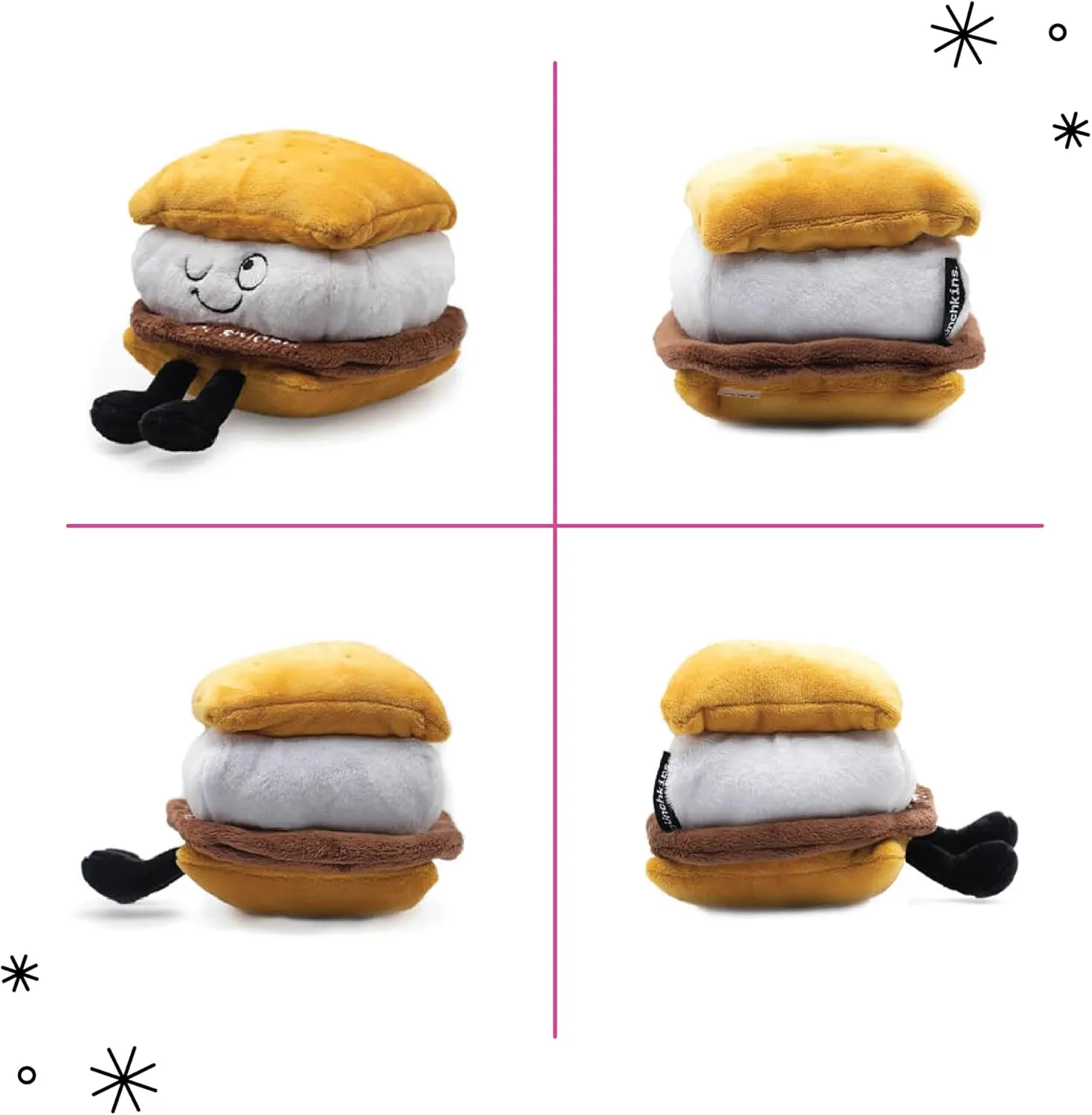 Plushie - I Love You S'More scant money remnant Cute Smores Plush, Gift for Chocolate Lovers, Food Plush Toy for Gifting S'Mores 