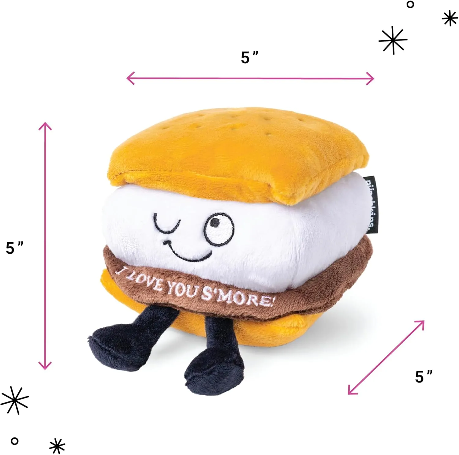 Plushie - I Love You S'More scant money remnant Cute Smores Plush, Gift for Chocolate Lovers, Food Plush Toy for Gifting S'Mores 