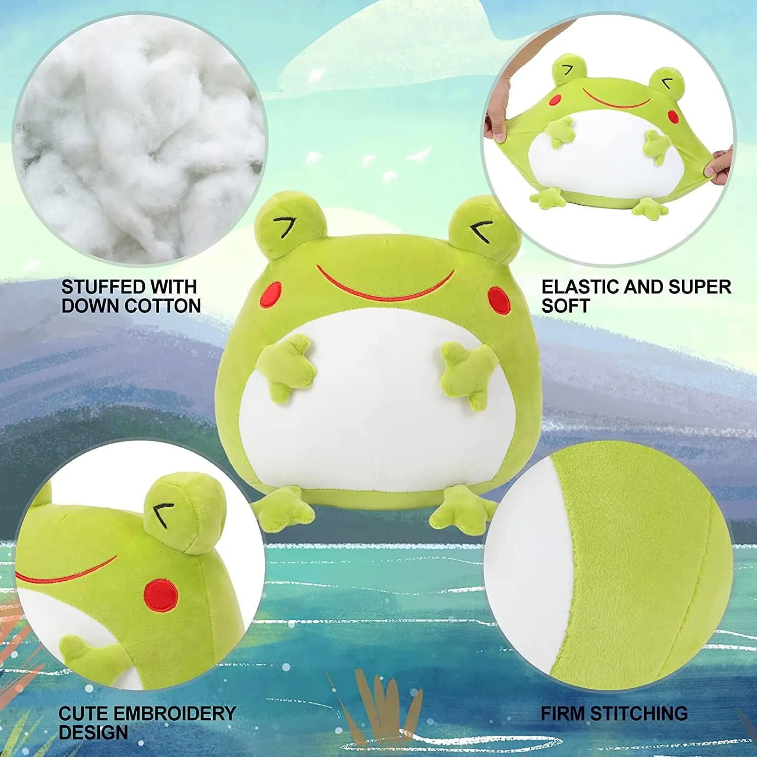 Plushie Toy Gift for Kids$ Boys$ Girls$ and Adults Super Soft & Chubby Frog copy iceberg intelligible Plush Hugging Pillow - 11" Cute Frog Stuffed Animal$ Adorable 