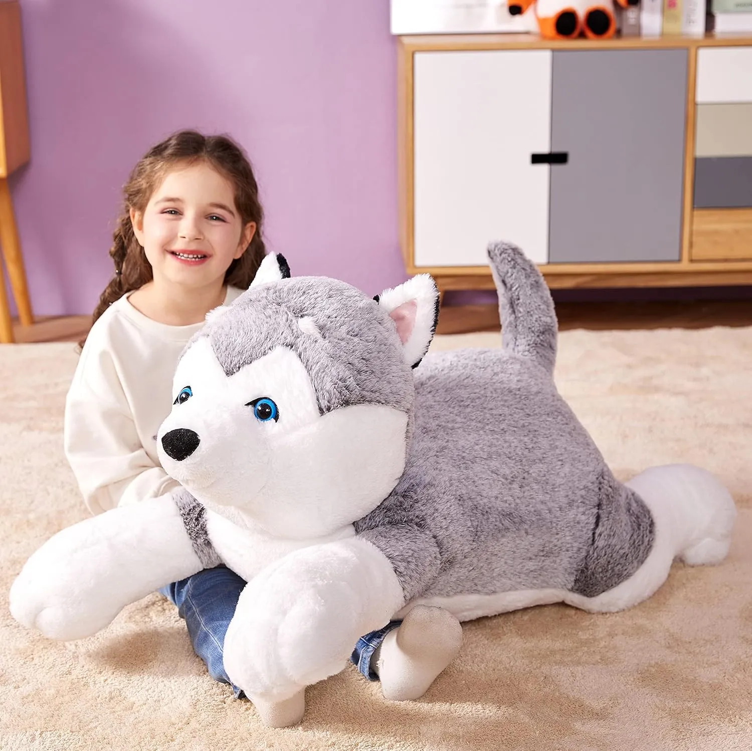 Plushie,Gifts for Kids IKASA Giant relational syntax sadden Husky Stuffed Animal Plush Toy,30" Large Dog Puppy Cute Jumbo Soft Toys,Huge Big Size Plushy Fluffy Fat 