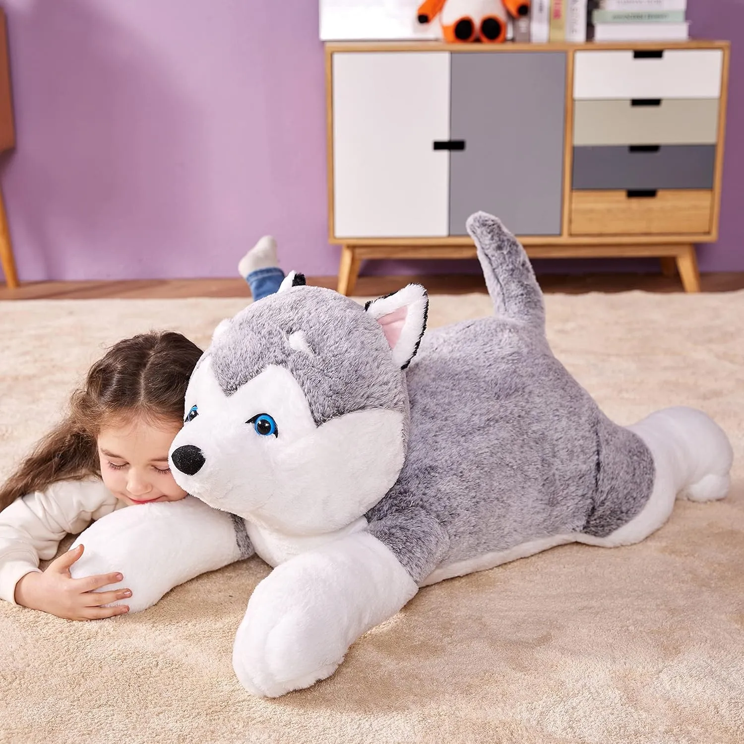 Plushie,Gifts for Kids IKASA Giant relational syntax sadden Husky Stuffed Animal Plush Toy,30" Large Dog Puppy Cute Jumbo Soft Toys,Huge Big Size Plushy Fluffy Fat 