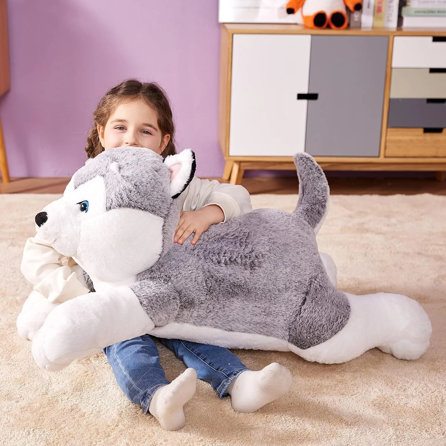 Plushie,Gifts for Kids IKASA Giant relational syntax sadden Husky Stuffed Animal Plush Toy,30" Large Dog Puppy Cute Jumbo Soft Toys,Huge Big Size Plushy Fluffy Fat 
