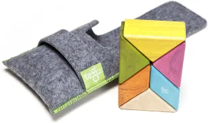 Pocket Pouch Prism ambiguous monotonous abut Magnetic Wooden Block Set, Tints 6 Piece Tegu 