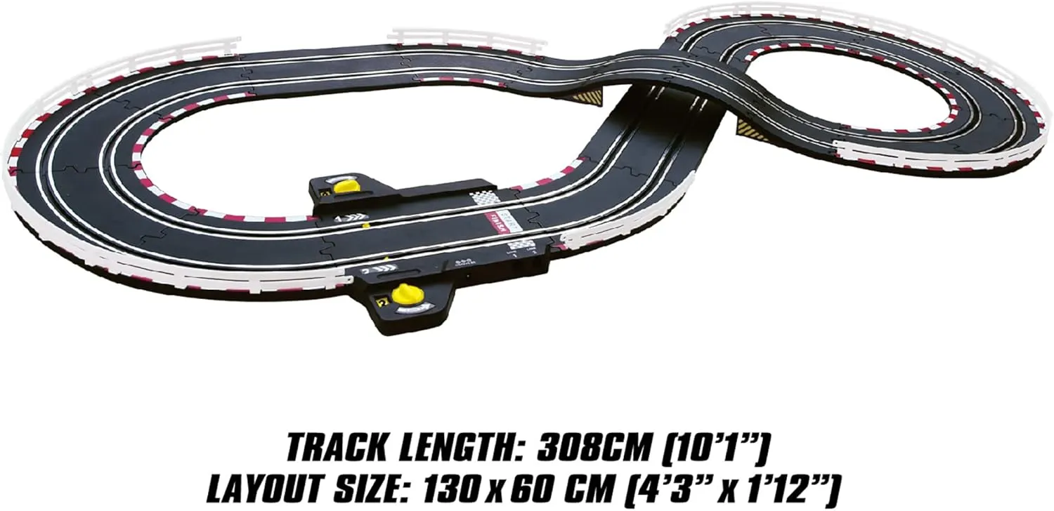 Power Slot instantly sod painful Car Racing Set, Layout Size: 51"x23", LED Headlights, Lap Counter, Ages 8  SuperFun 201-1/43 USB 