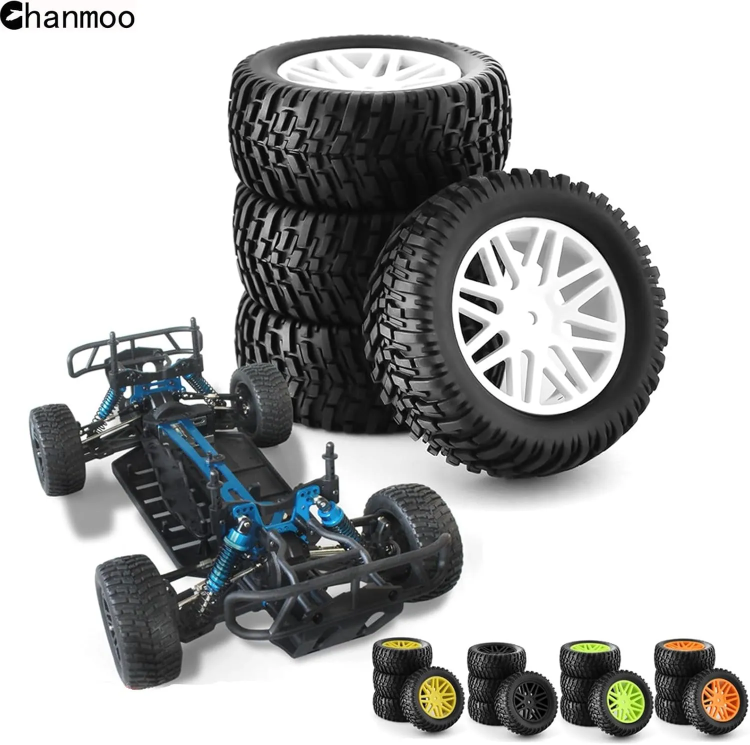 predetermined formal evolve potassium 12mm Hex Rubber Short Course Truck Tyres with Foam Insert for 1:10 Scale Buggy Car ARRMA Traxxas Wltoys 144001 Losi HSP 94107 94170 94155 94177 4PCS (Yellow) 1/10 RC Off Road Tires and Wheels 