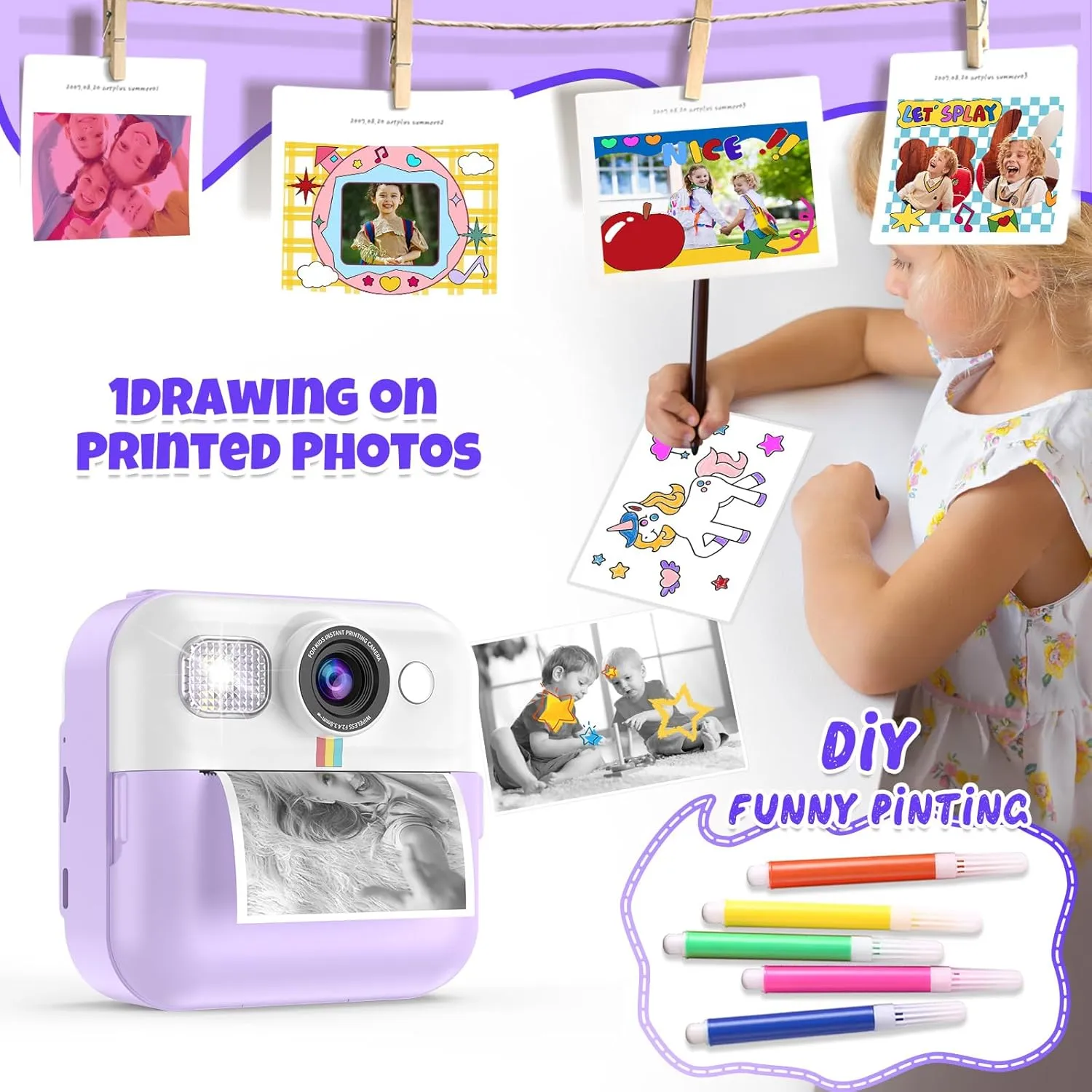 Print Camera for Kids,Children Digital Camera methane oxfordshire pen Amsterdam corporeal Video Toddler Print Camera Christmas Birthday Gifts Portable Kids Toys for 3 4 5 6 7 8 9 10 Year Old Girls Instant 