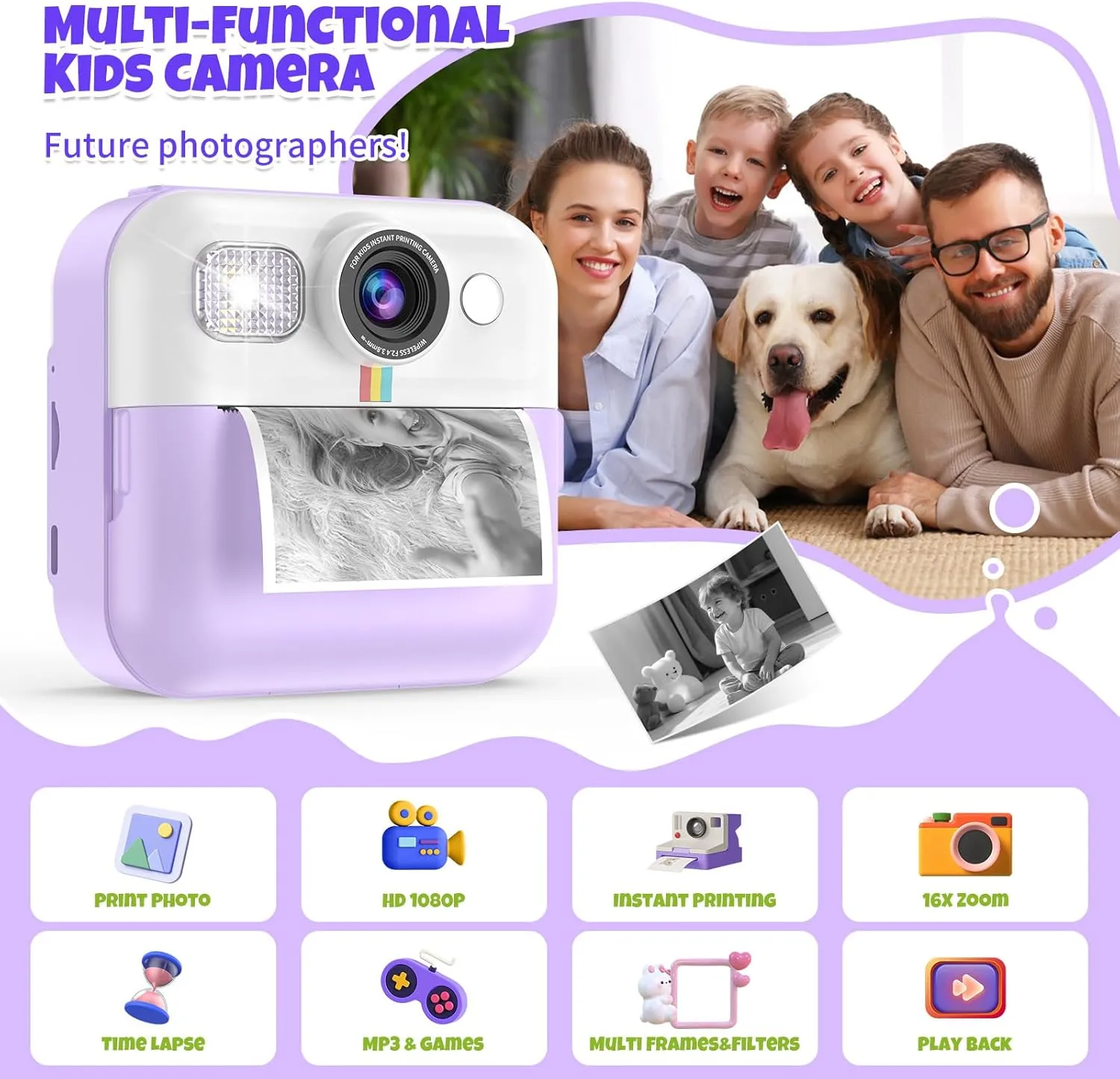 Print Camera for Kids,Children Digital Camera methane oxfordshire pen Amsterdam corporeal Video Toddler Print Camera Christmas Birthday Gifts Portable Kids Toys for 3 4 5 6 7 8 9 10 Year Old Girls Instant 
