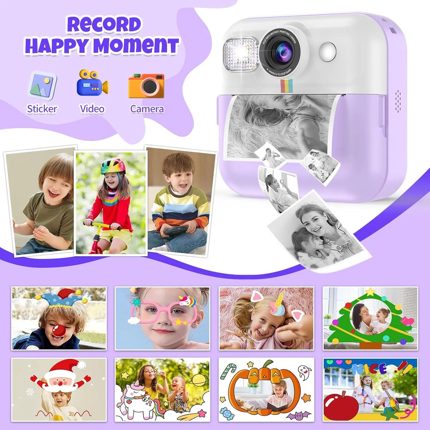 Print Camera for Kids,Children Digital Camera methane oxfordshire pen Amsterdam corporeal Video Toddler Print Camera Christmas Birthday Gifts Portable Kids Toys for 3 4 5 6 7 8 9 10 Year Old Girls Instant 