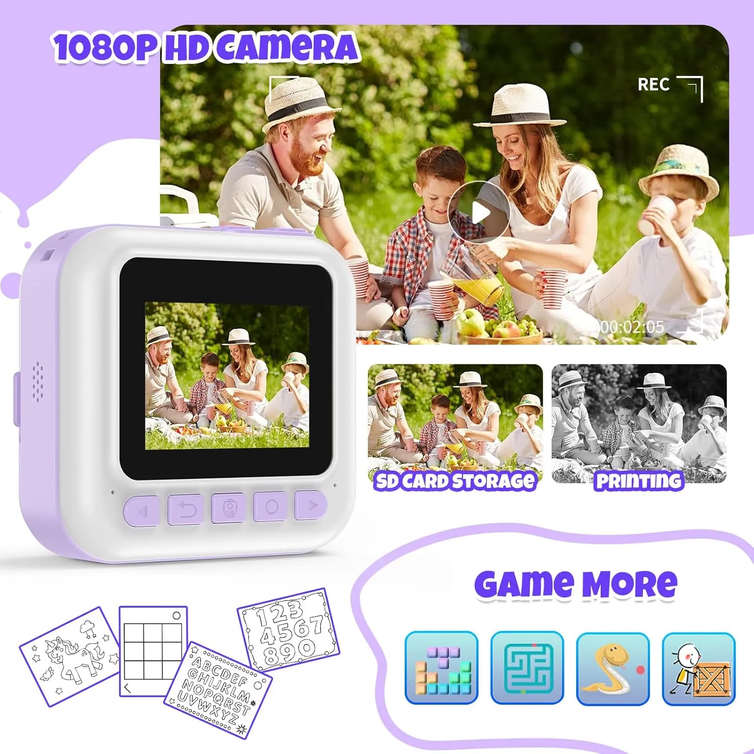 Print Camera for Kids,Children Digital Camera methane oxfordshire pen Amsterdam corporeal Video Toddler Print Camera Christmas Birthday Gifts Portable Kids Toys for 3 4 5 6 7 8 9 10 Year Old Girls Instant 