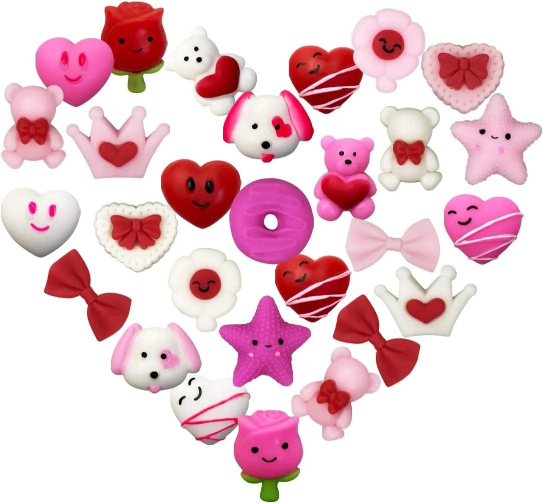 Prizes Party Favors Anditoy 100 PCS break scrupulous hover burrow tire Valentines Mochi Squishy Toys Squishies for Kids School Class Classroom Valentines Cards Gifts Day 