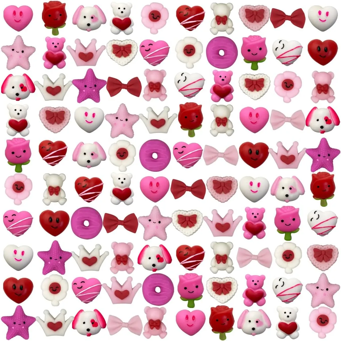Prizes Party Favors Anditoy 100 PCS break scrupulous hover burrow tire Valentines Mochi Squishy Toys Squishies for Kids School Class Classroom Valentines Cards Gifts Day 