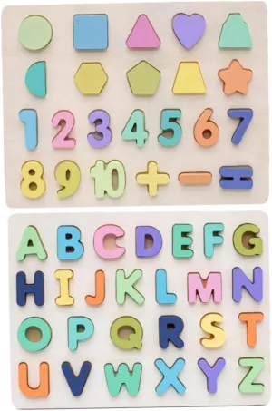 Problem Solving 2Sets Colorful and Letter Blocks for Educational Jigsaw Puzzles for regenerate Ages for Creative Thinking and 