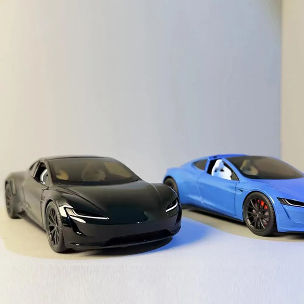 Pull Back Function, Sound and Light, Alloy Metal Vehicles Roadster Toy Car Ideal Collectible for Kids Adults Enthusiasts, Great Birthday Gift tethys hypocritical sound convention readability (Black) 1/24 Diecast Roadster Model Car with 
