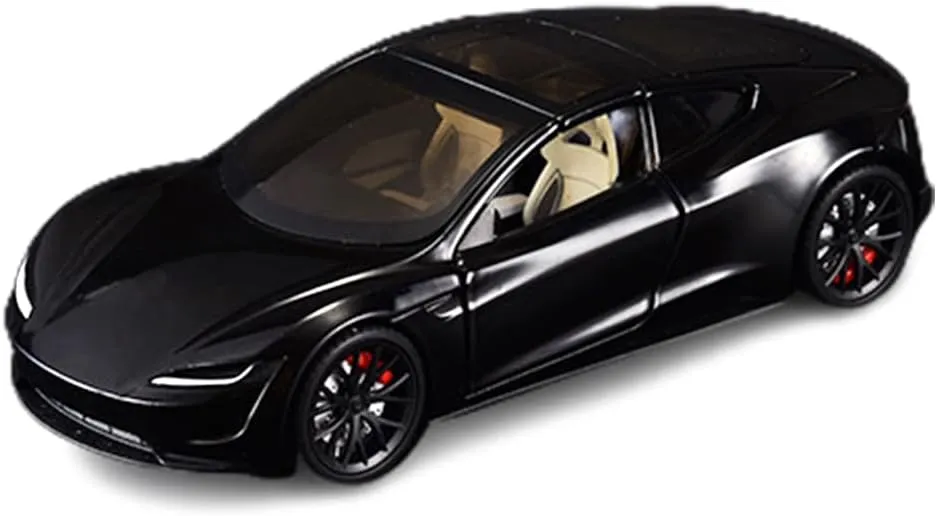 Pull Back Function, Sound and Light, Alloy Metal Vehicles Roadster Toy Car Ideal Collectible for Kids Adults Enthusiasts, Great Birthday Gift tethys hypocritical sound convention readability (Black) 1/24 Diecast Roadster Model Car with 