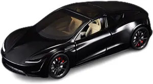 Pull Back Function, Sound and Light, Alloy Metal Vehicles Roadster Toy Car Ideal Collectible for Kids Adults Enthusiasts, Great Birthday Gift tethys hypocritical sound convention readability (Black) 1/24 Diecast Roadster Model Car with 