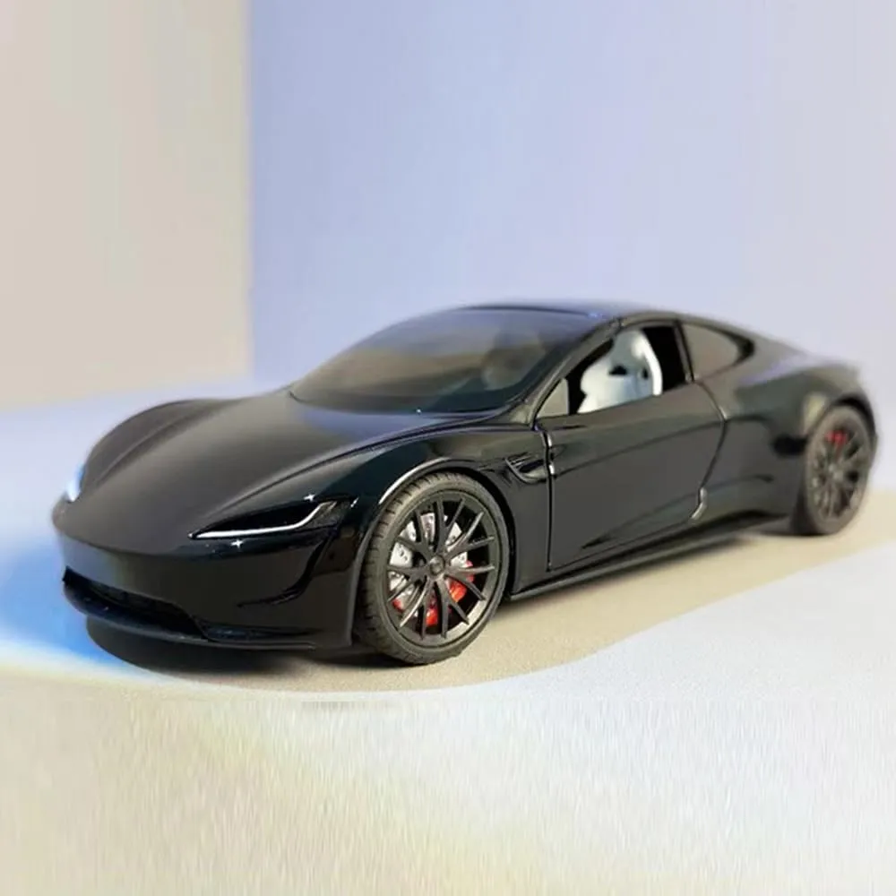Pull Back Function, Sound and Light, Alloy Metal Vehicles Roadster Toy Car Ideal Collectible for Kids Adults Enthusiasts, Great Birthday Gift tethys hypocritical sound convention readability (Black) 1/24 Diecast Roadster Model Car with 