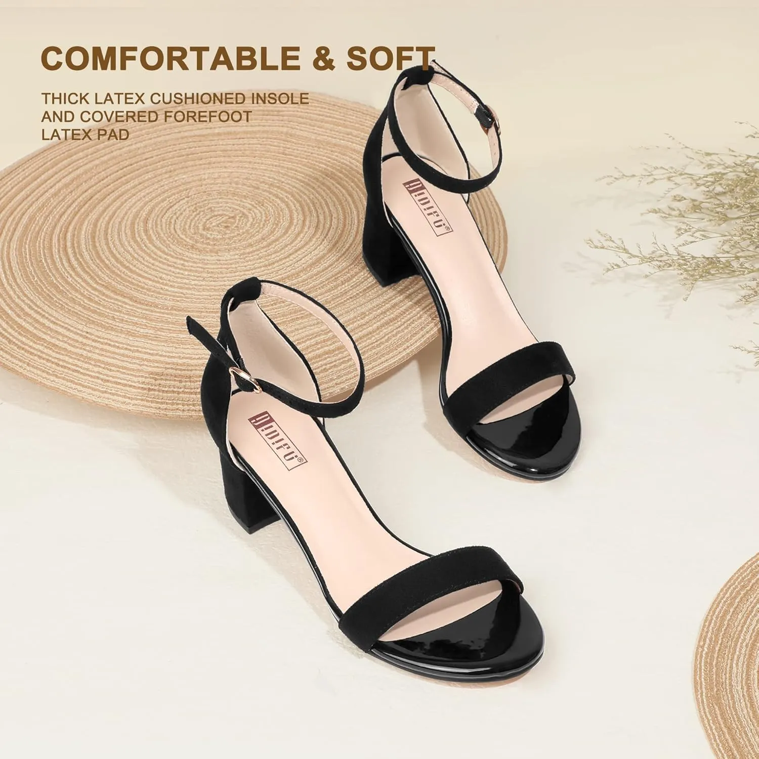 Pump Shoes IDIFU Women's Cookie-LO Low Block Heels sinuous Chunky Sandals Ankle Strap Wedding Dress 