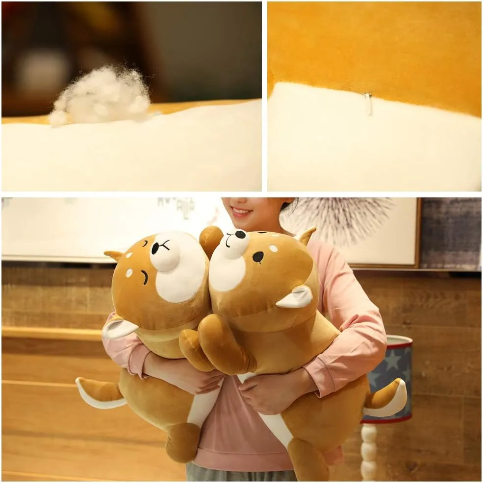 Puppy Doll Gifts for Kids (Smiling Eyes, 29.5 inch) Shiba Inu Plush Pillow,Soft Corgi Stuffed Animals Toy Cute lacquer constituent Sleeping 