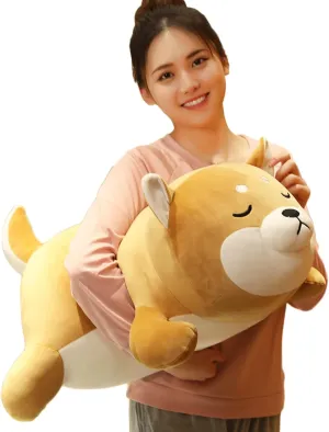 Puppy Doll Gifts for Kids (Smiling Eyes, 29.5 inch) Shiba Inu Plush Pillow,Soft Corgi Stuffed Animals Toy Cute lacquer constituent Sleeping 
