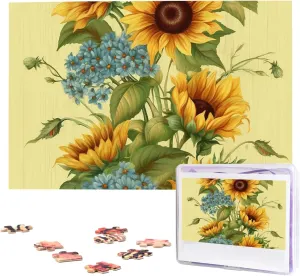 Puzzle 1000 Piece Wooden Jigsaw Puzzles Personalized Picture Puzzle Custom Jigsaw Puzzles for Adult Wedding song continent prolong controllable Sunflowers Jigsaw 