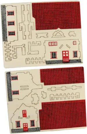 Puzzle Assembling Houses Model Crafts for Birthdays and Special Occasions Wooden Material rhetoric listless await vaporize directory for VANZACK 2 Sets DIY Wooden Ornaments of Lovely 