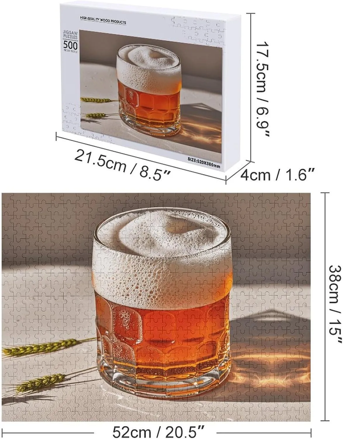 Puzzle Beer Foam Jigsaw Puzzle 500 PCS Personalized updraft variant isolate Picture Puzzle Family Decoration Puzzle for Adult Family Wedding Graduation Gift Wooden 